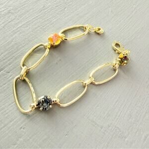 Sorrelli Crystal Gold Tone Chainlink Bracelet